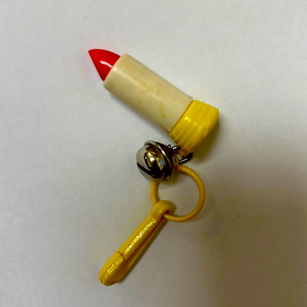Vintage 1980’s Plastic Bell Charm Lipstick